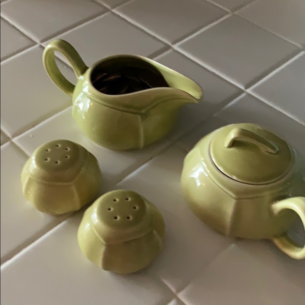 Vintage Set of sugar, creamer, salt and pepper shakers